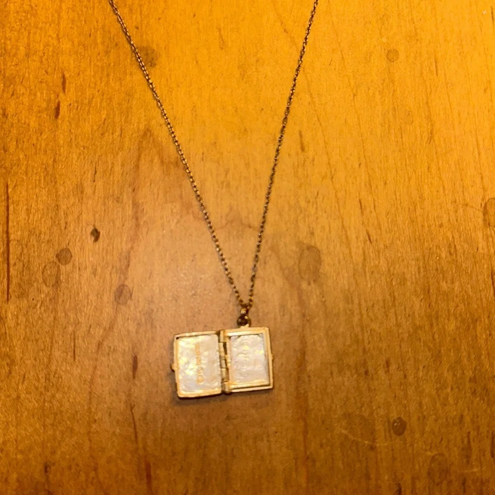 925 Silver Vintage Bible Charm Necklace